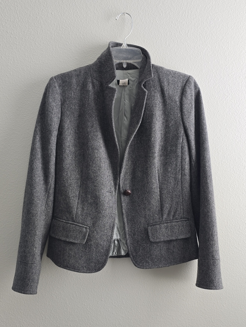 10/3 Classic Gray Women's Wool-Blend Blazer Jacket
